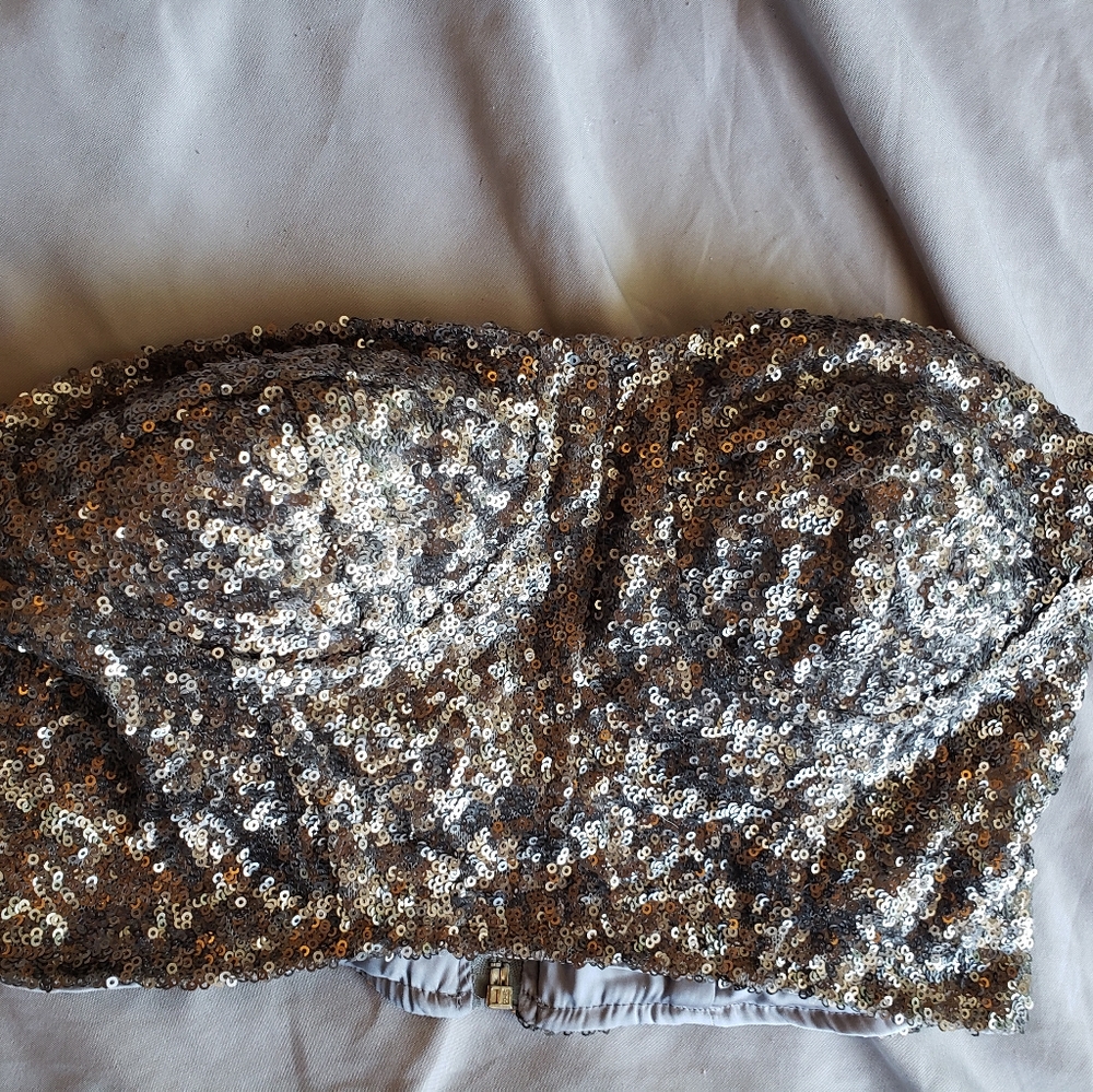 Gypsy junkie silver beaded crop